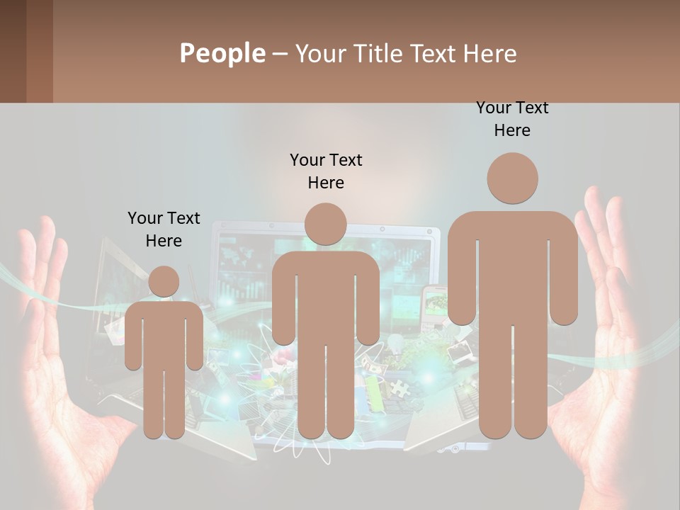 A Person Holding A Laptop In Their Hands PowerPoint Template