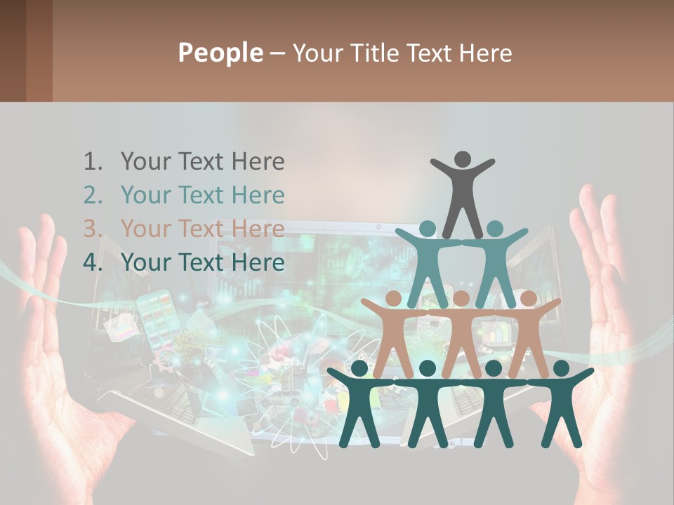 A Person Holding A Laptop In Their Hands PowerPoint Template