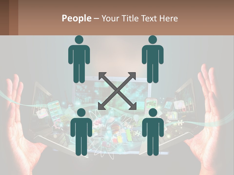A Person Holding A Laptop In Their Hands PowerPoint Template