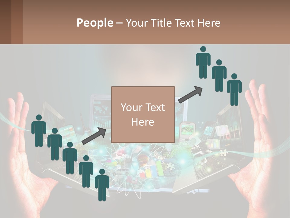 A Person Holding A Laptop In Their Hands PowerPoint Template