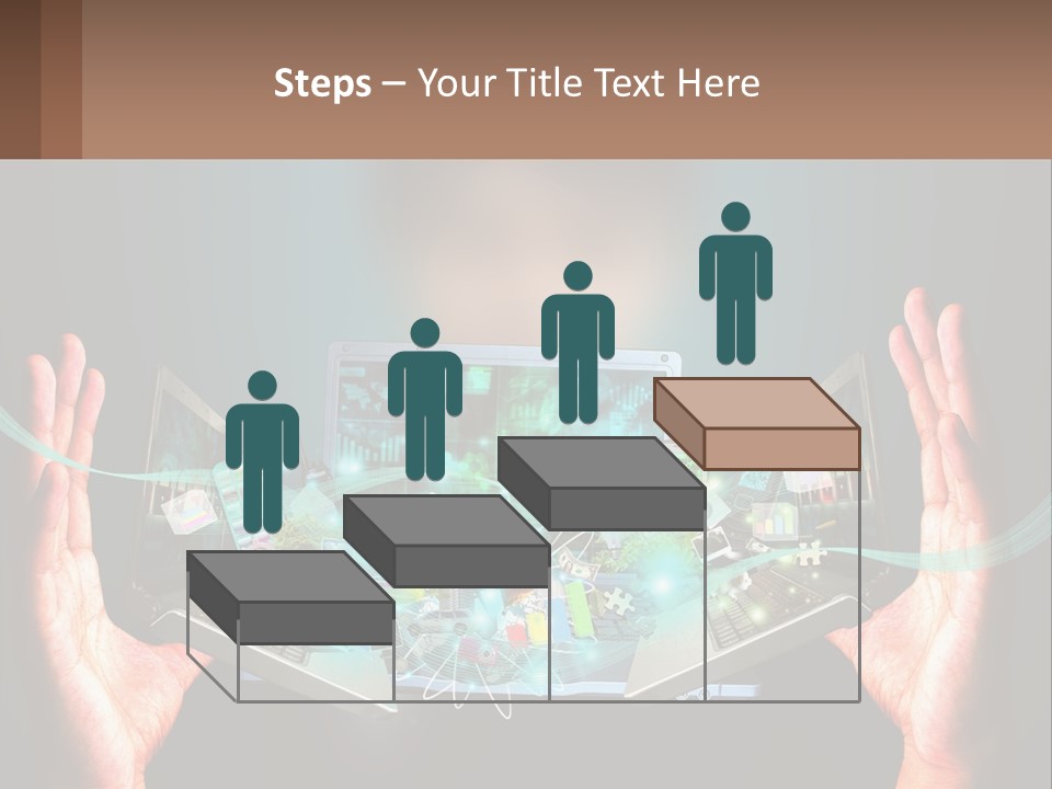 A Person Holding A Laptop In Their Hands PowerPoint Template