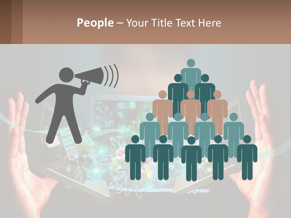 A Person Holding A Laptop In Their Hands PowerPoint Template