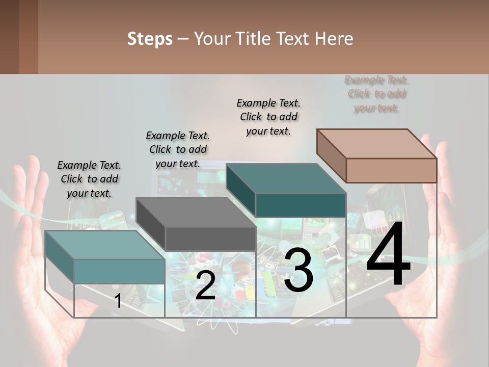 A Person Holding A Laptop In Their Hands PowerPoint Template