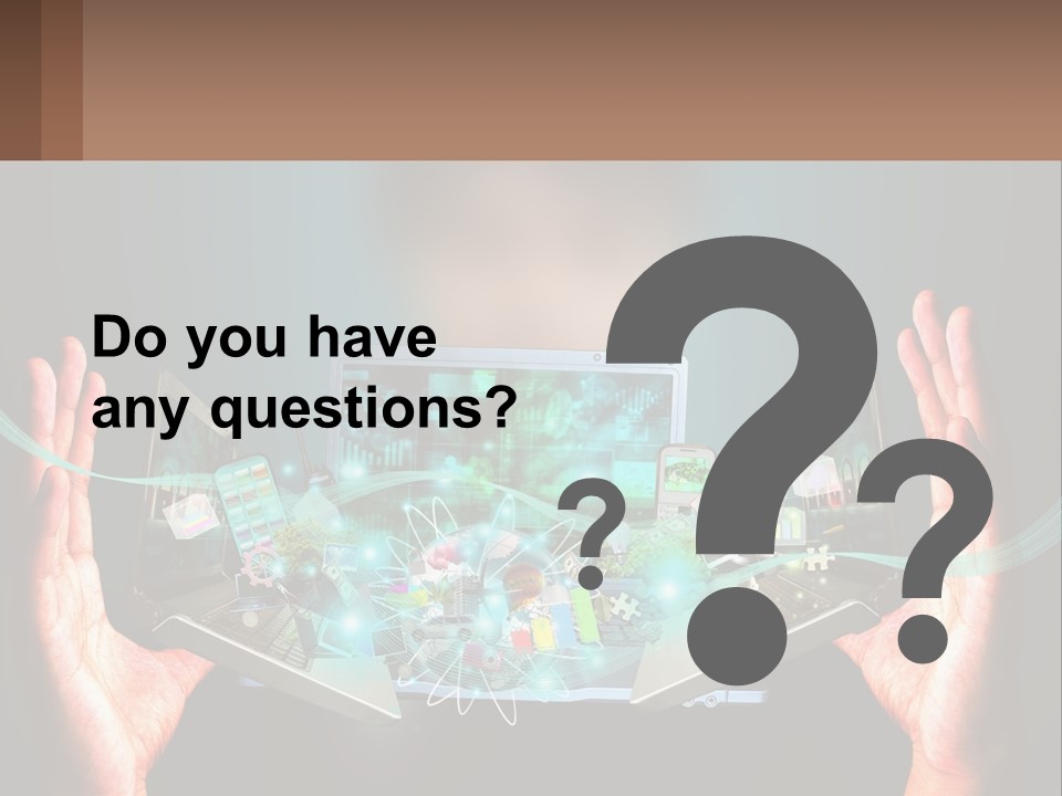 A Person Holding A Laptop In Their Hands PowerPoint Template