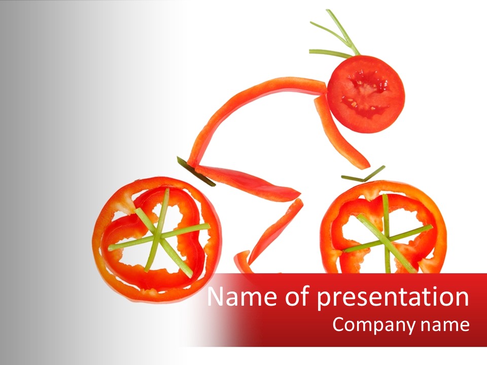 A Picture Of A Tomato And A Slice Of Tomato On A White Background PowerPoint Template