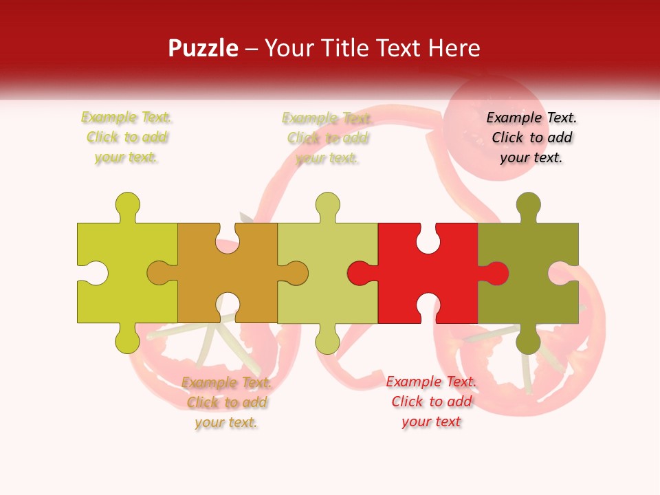 A Picture Of A Tomato And A Slice Of Tomato On A White Background PowerPoint Template