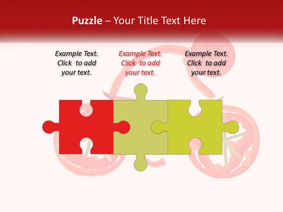 A Picture Of A Tomato And A Slice Of Tomato On A White Background PowerPoint Template