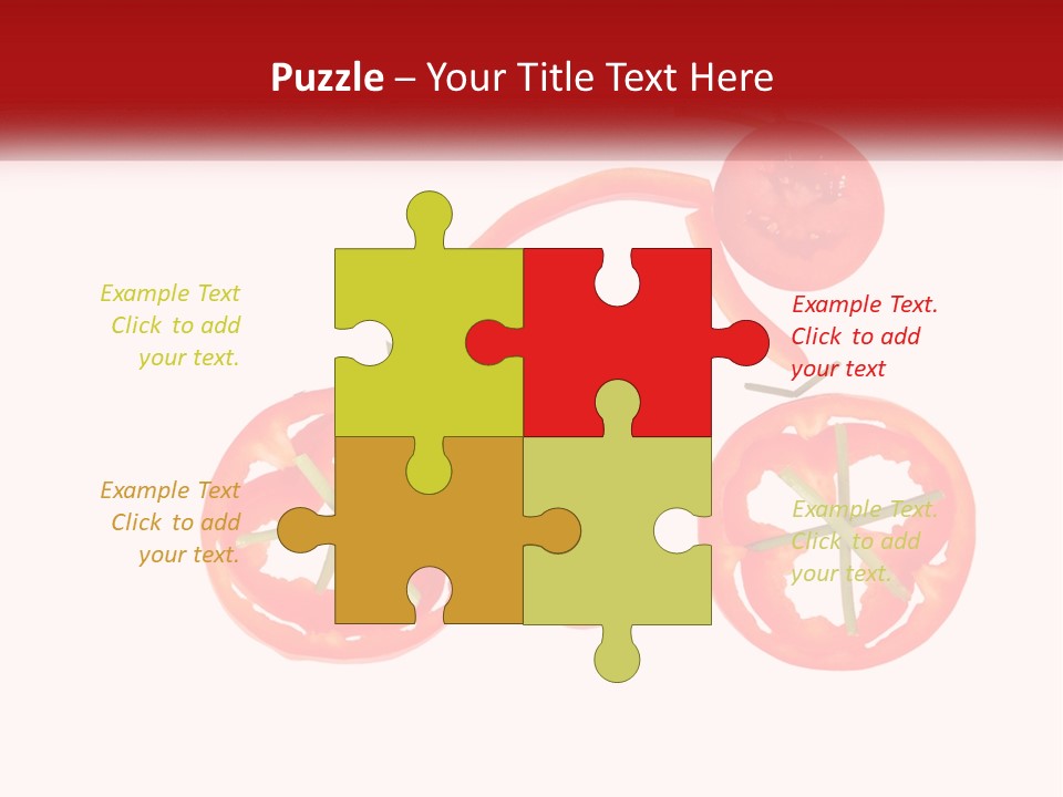 A Picture Of A Tomato And A Slice Of Tomato On A White Background PowerPoint Template