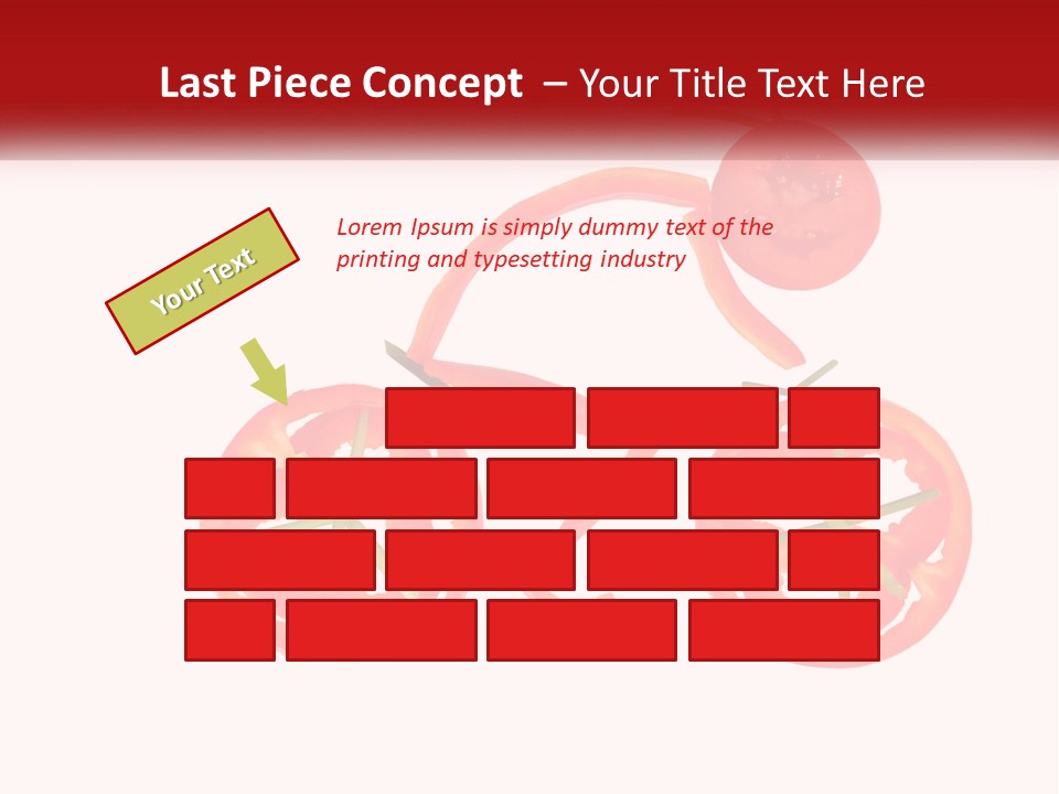 A Picture Of A Tomato And A Slice Of Tomato On A White Background PowerPoint Template