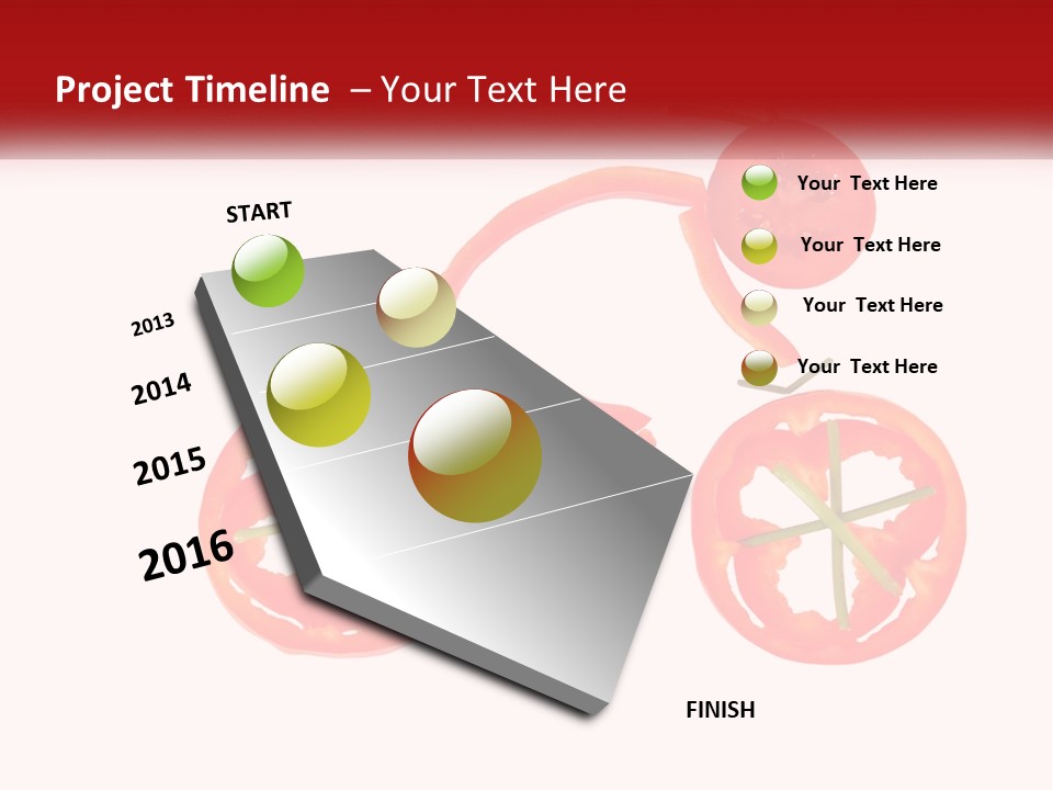 A Picture Of A Tomato And A Slice Of Tomato On A White Background PowerPoint Template