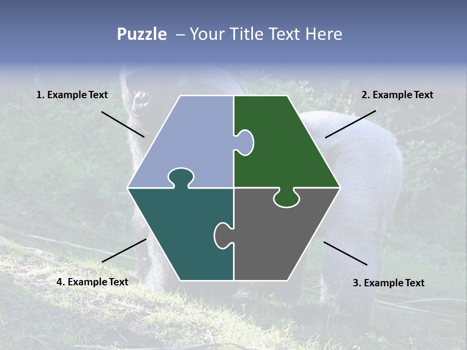 A Gorilla Standing In The Grass With Trees In The Background PowerPoint Template