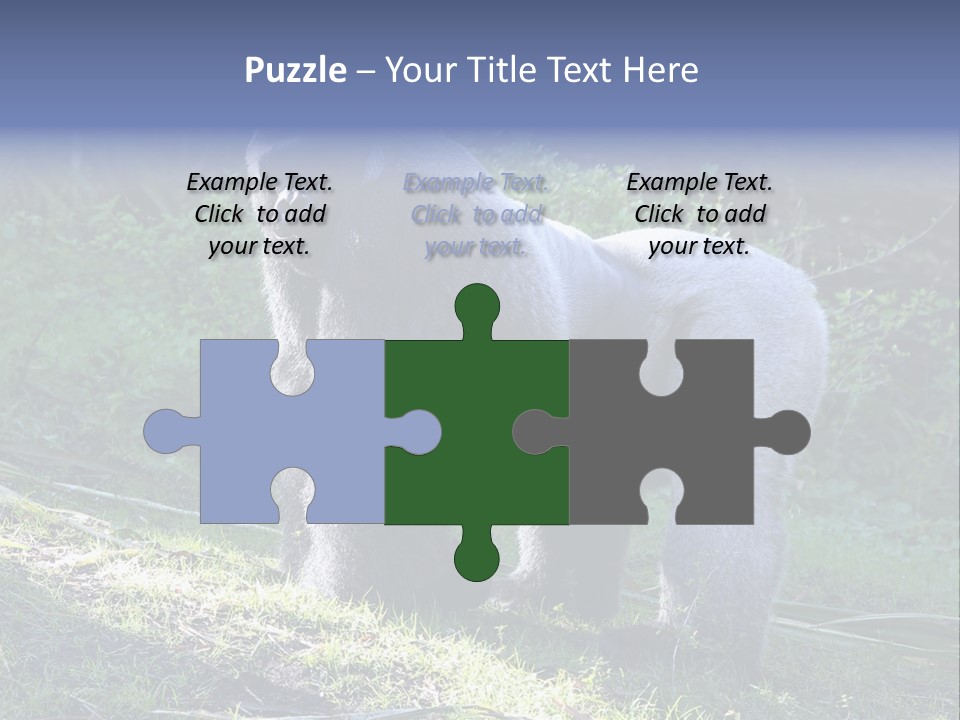 A Gorilla Standing In The Grass With Trees In The Background PowerPoint Template