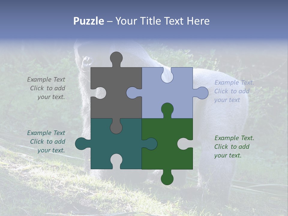 A Gorilla Standing In The Grass With Trees In The Background PowerPoint Template