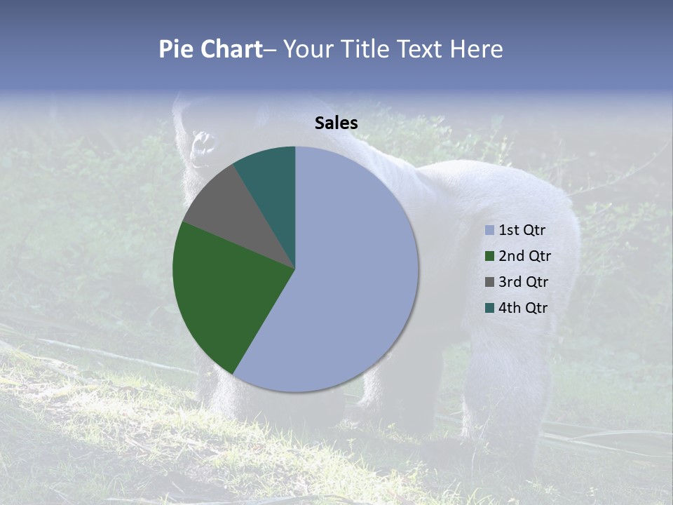 A Gorilla Standing In The Grass With Trees In The Background PowerPoint Template