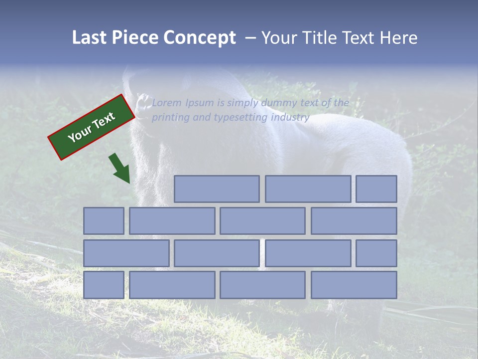 A Gorilla Standing In The Grass With Trees In The Background PowerPoint Template