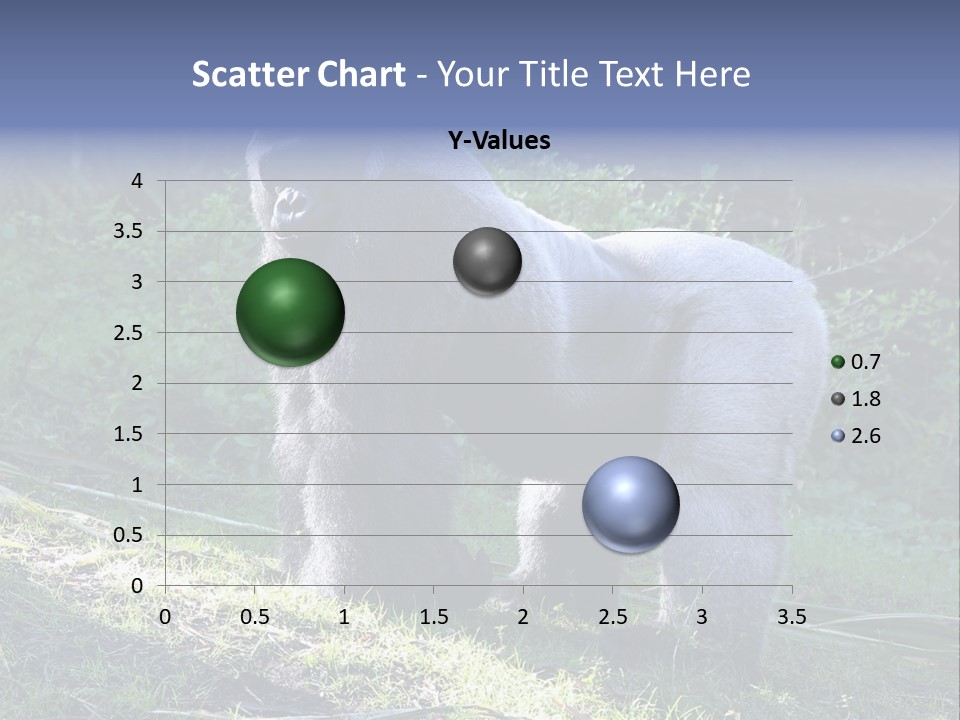 A Gorilla Standing In The Grass With Trees In The Background PowerPoint Template
