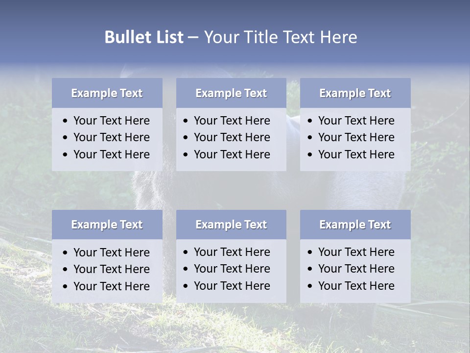 A Gorilla Standing In The Grass With Trees In The Background PowerPoint Template