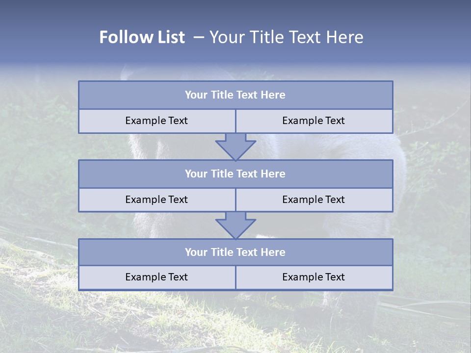 A Gorilla Standing In The Grass With Trees In The Background PowerPoint Template
