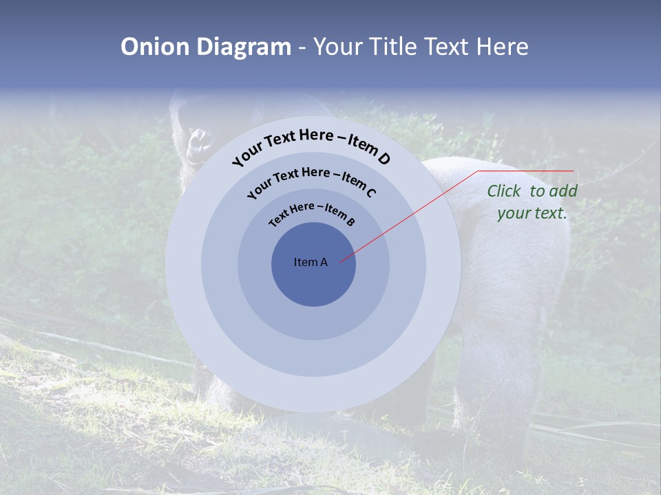 A Gorilla Standing In The Grass With Trees In The Background PowerPoint Template