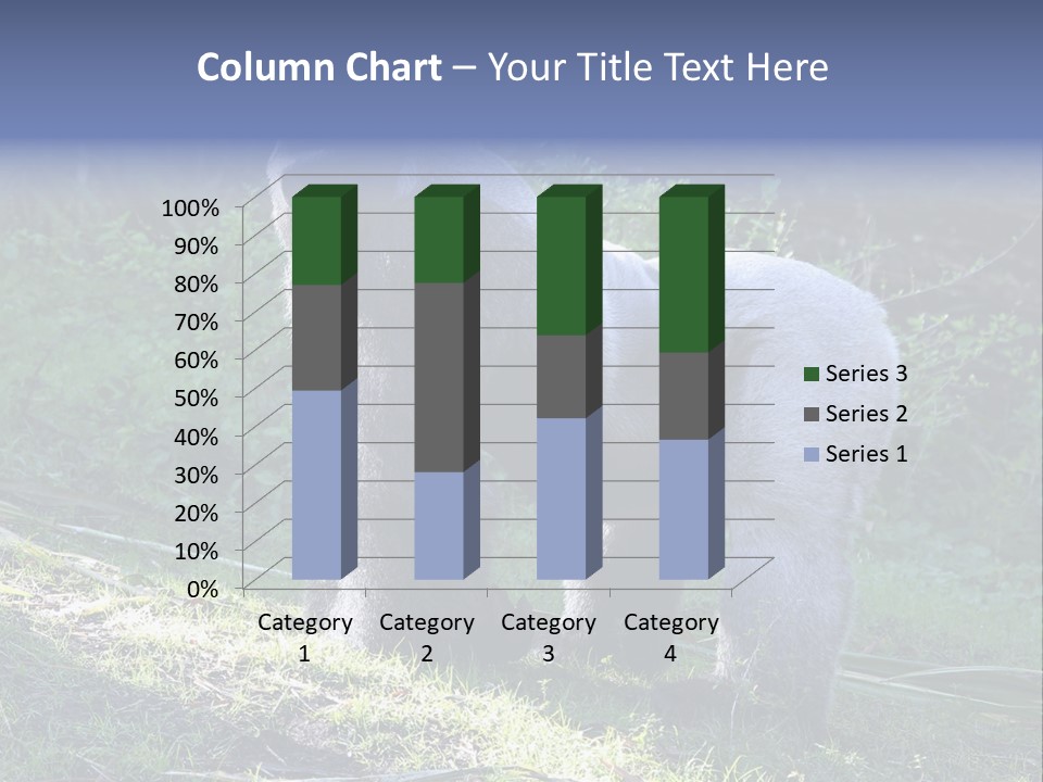 A Gorilla Standing In The Grass With Trees In The Background PowerPoint Template
