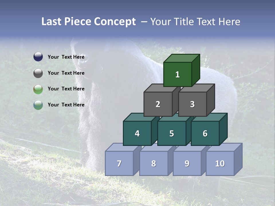 A Gorilla Standing In The Grass With Trees In The Background PowerPoint Template