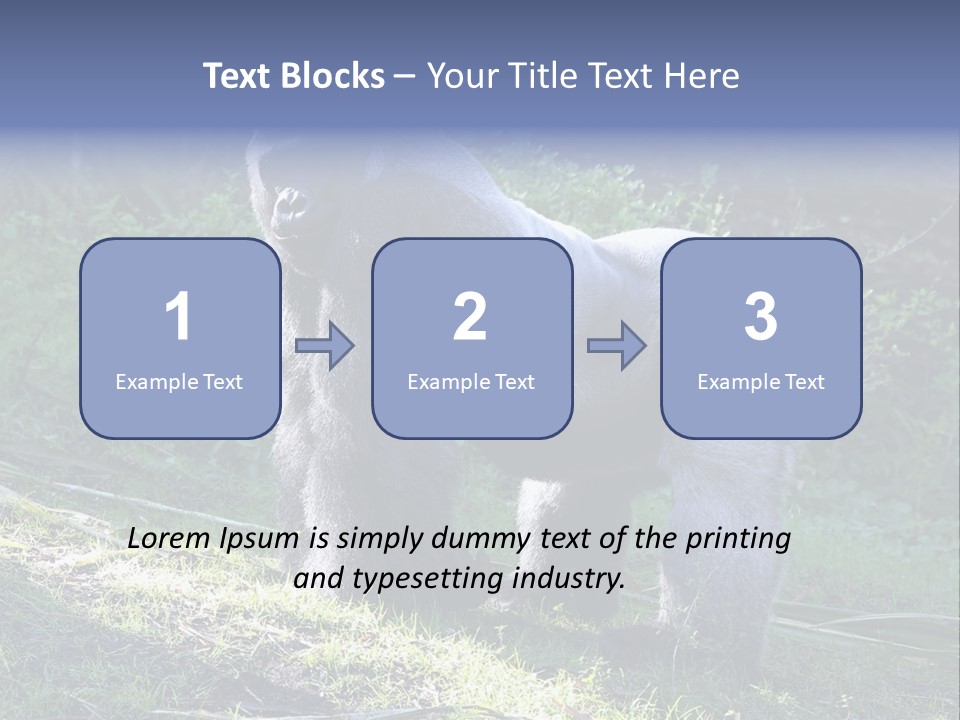 A Gorilla Standing In The Grass With Trees In The Background PowerPoint Template
