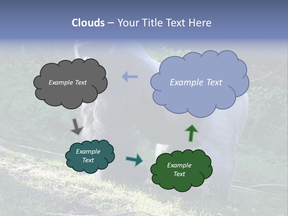 A Gorilla Standing In The Grass With Trees In The Background PowerPoint Template