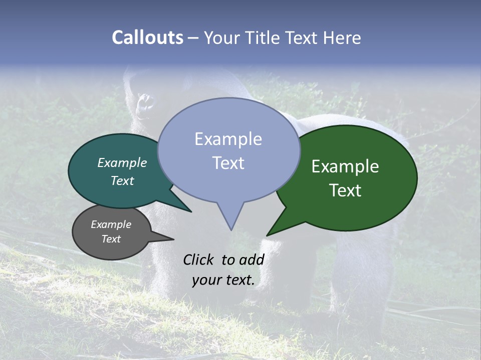 A Gorilla Standing In The Grass With Trees In The Background PowerPoint Template