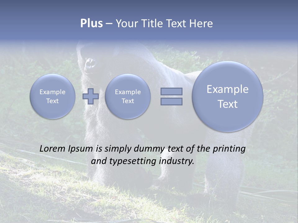 A Gorilla Standing In The Grass With Trees In The Background PowerPoint Template