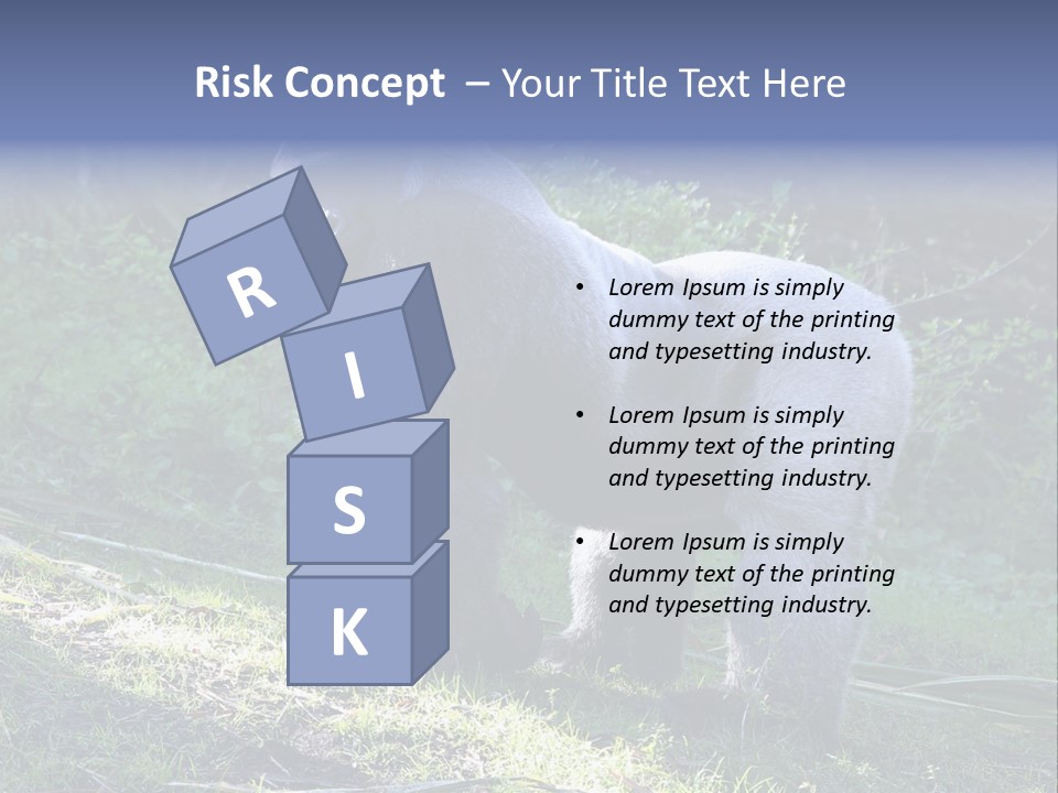 A Gorilla Standing In The Grass With Trees In The Background PowerPoint Template