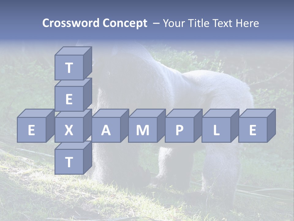 A Gorilla Standing In The Grass With Trees In The Background PowerPoint Template