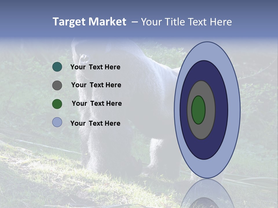 A Gorilla Standing In The Grass With Trees In The Background PowerPoint Template