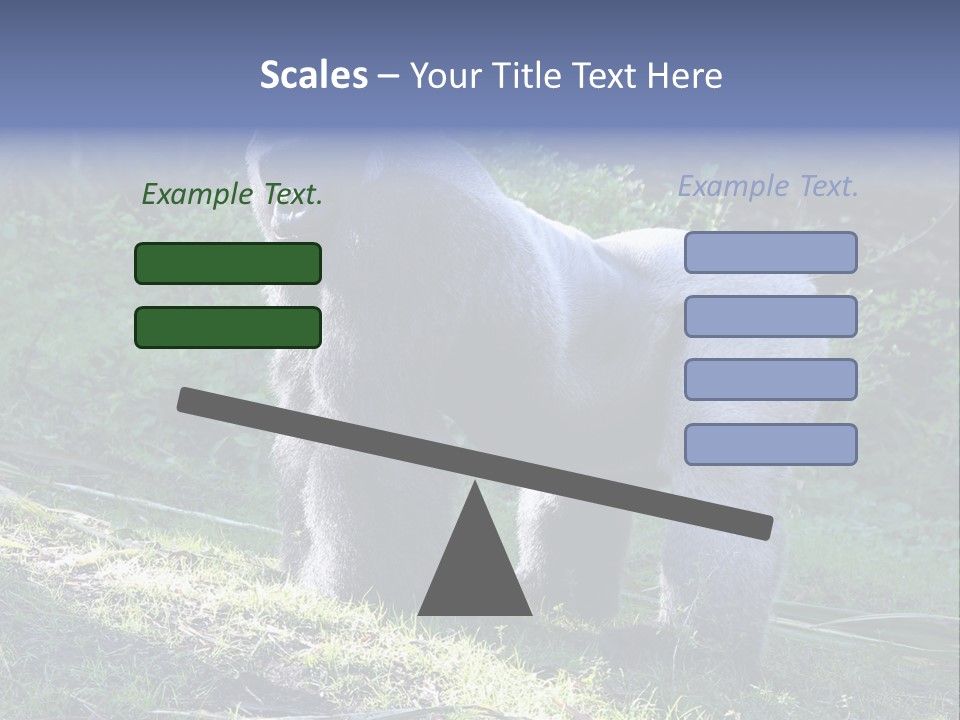 A Gorilla Standing In The Grass With Trees In The Background PowerPoint Template