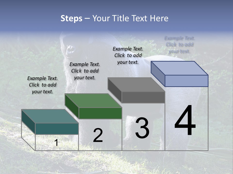 A Gorilla Standing In The Grass With Trees In The Background PowerPoint Template