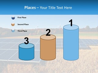 A Group Of Solar Panels In A Field PowerPoint Template