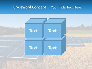 A Group Of Solar Panels In A Field PowerPoint Template