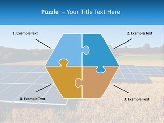 A Group Of Solar Panels In A Field PowerPoint Template