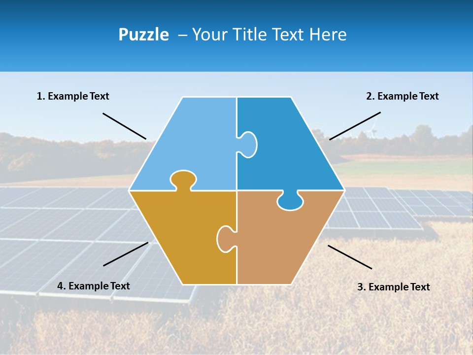 A Group Of Solar Panels In A Field PowerPoint Template