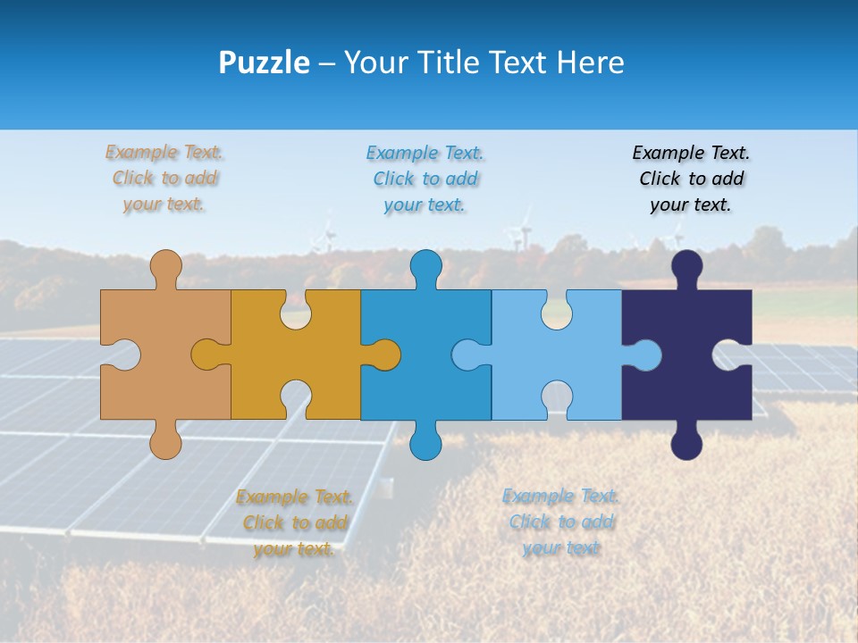 A Group Of Solar Panels In A Field PowerPoint Template