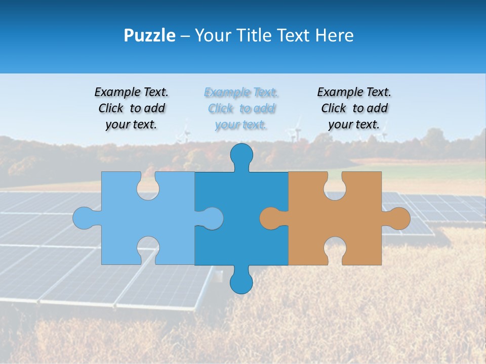 A Group Of Solar Panels In A Field PowerPoint Template