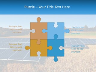 A Group Of Solar Panels In A Field PowerPoint Template