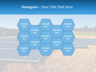 A Group Of Solar Panels In A Field PowerPoint Template