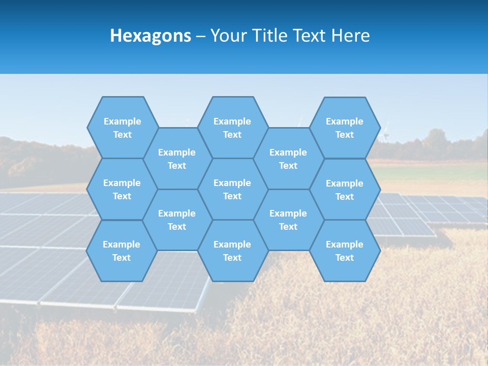A Group Of Solar Panels In A Field PowerPoint Template