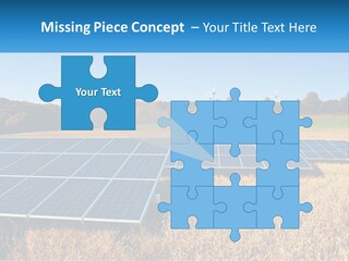 A Group Of Solar Panels In A Field PowerPoint Template