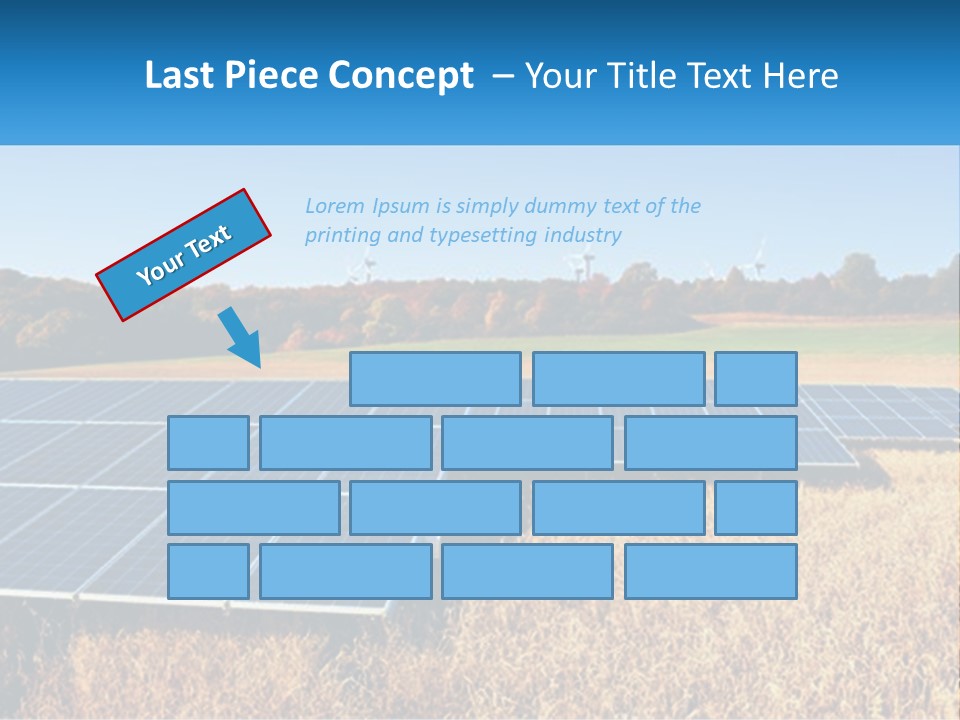 A Group Of Solar Panels In A Field PowerPoint Template