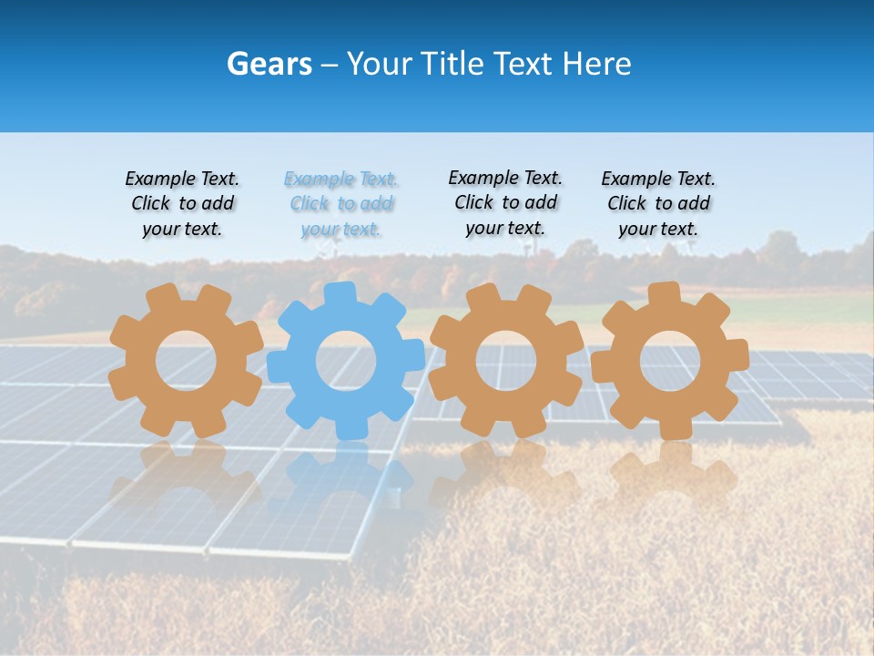 A Group Of Solar Panels In A Field PowerPoint Template
