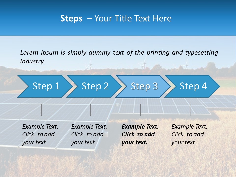 A Group Of Solar Panels In A Field PowerPoint Template