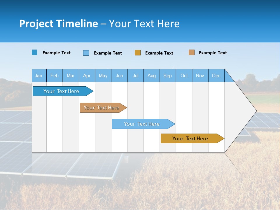 A Group Of Solar Panels In A Field PowerPoint Template