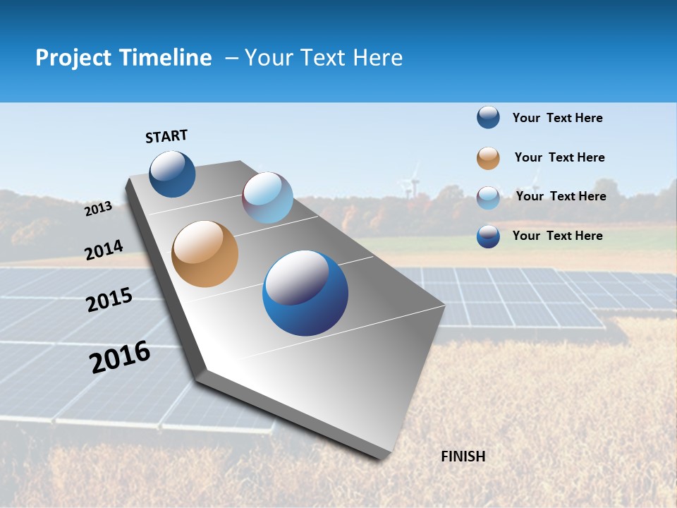 A Group Of Solar Panels In A Field PowerPoint Template
