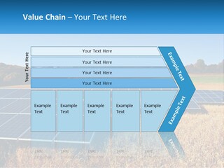A Group Of Solar Panels In A Field PowerPoint Template
